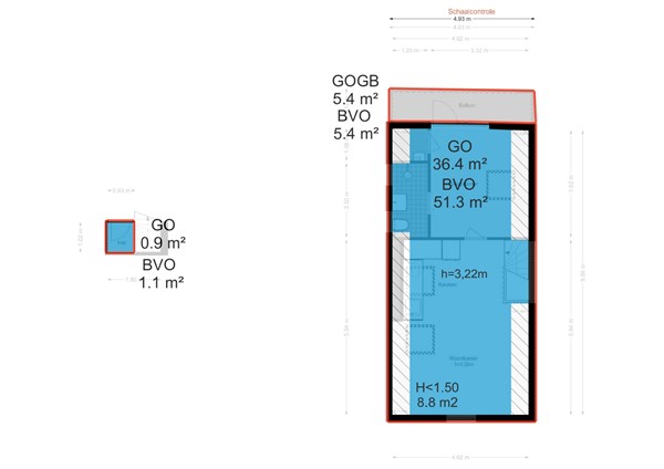 Floorplan - Sint Aagtenstraat 14C, 2312 CB Leiden